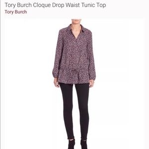 Tory Burch Cloque Drop Waist Tunic Top